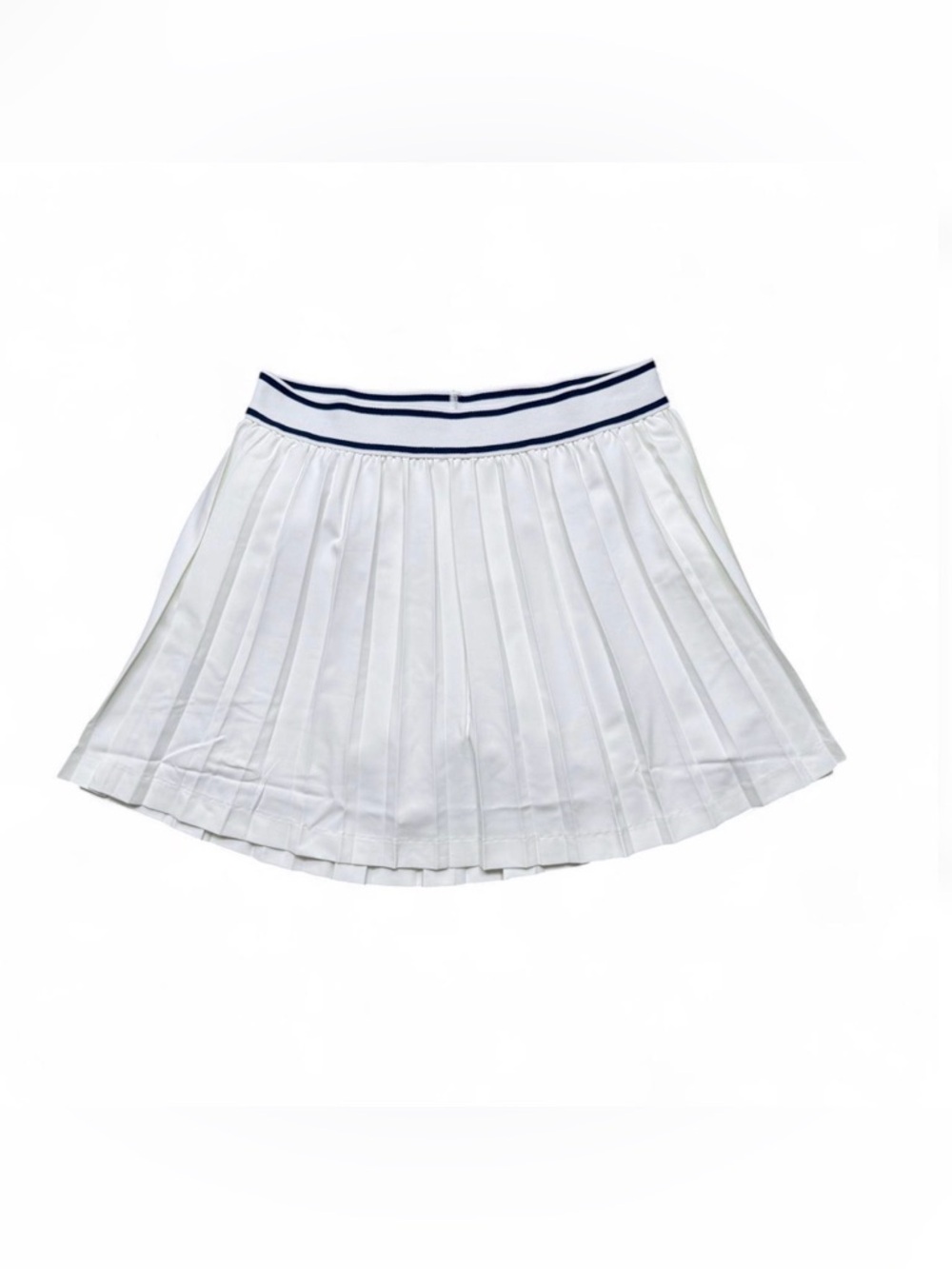 Women’s Peter Millar White Pleated Mickey Skort with Navy Trim Waistband Size S